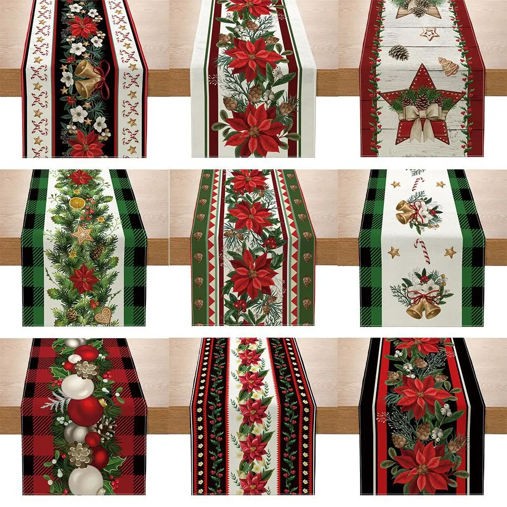 Camino de mesa con estampado creativo, decoración navideña, mantel para porche de cocina, nuevo, 33x180cm (13x70 pulgadas)