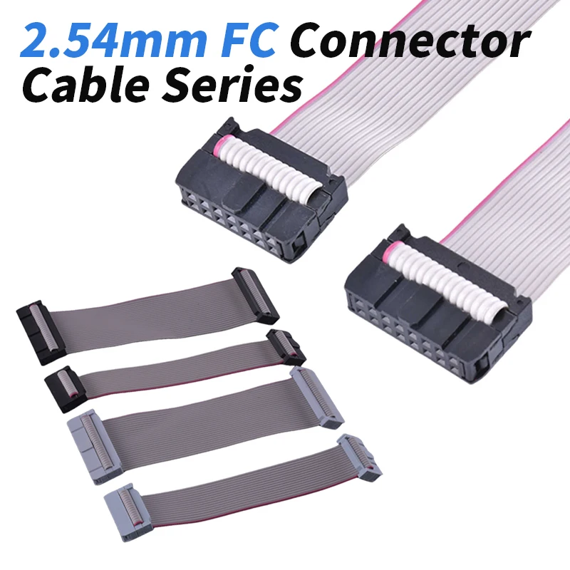 2.54FC Gray Ribbon Wire UL2651 28AWG IDC Extension Line LED Screen Horn Socket Connection Cable for Old-fashioned Hard Drive