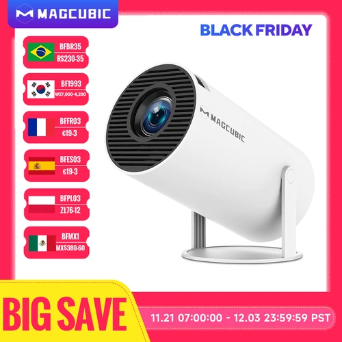 Magcubic 홈 시네마 야외 프로젝터, HY300 프로, 안드로이드 11, 듀얼 와이파이 6, 260ANSI, 올위너 H713, BT5.0, 1080P, 1280x720P, 4K