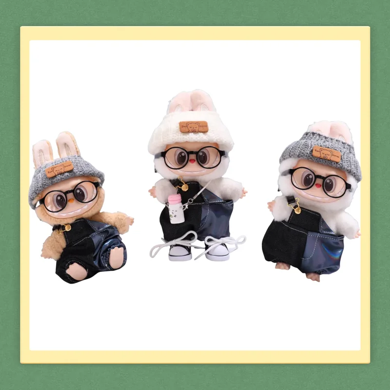 

Для Labubu V1 V2 V3 Джинсовая одежда Двойная упаковка Модные джинсовые брюки на одно плечо Комплект для замены одежды (без куклы)