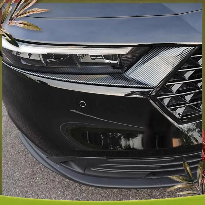 

AB98-For Honda Accord 2023 2024 11Th Car Headlight Head Light Lamp Eyebrow Cover Moulding Trim Accessorie (ABS Carbon Fiber)