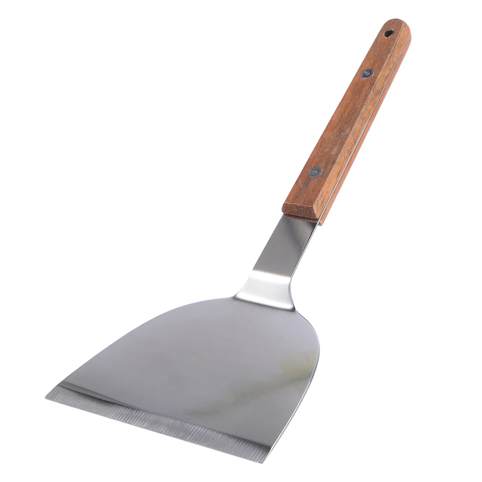 1 قطعة ملعقة مقبض خشبي الفولاذ المقاوم للصدأ المنزل مطعم ستيك البيتزا أداة الطبخ مقبض خشبي ملعقة #6