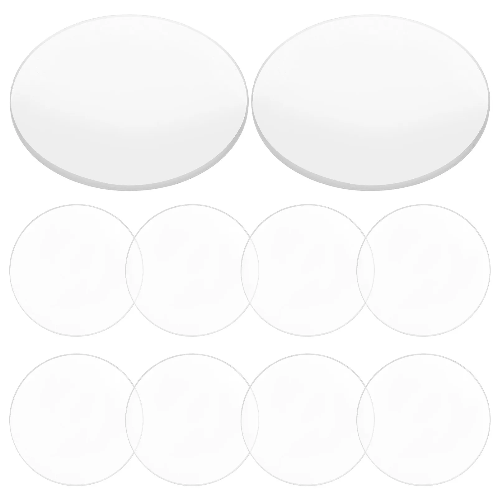 10Pcs Optical Double Convex Acrylic Magnifying Lens Clear Convex Lens for Teaching Science Physics Experiment Learning Aid