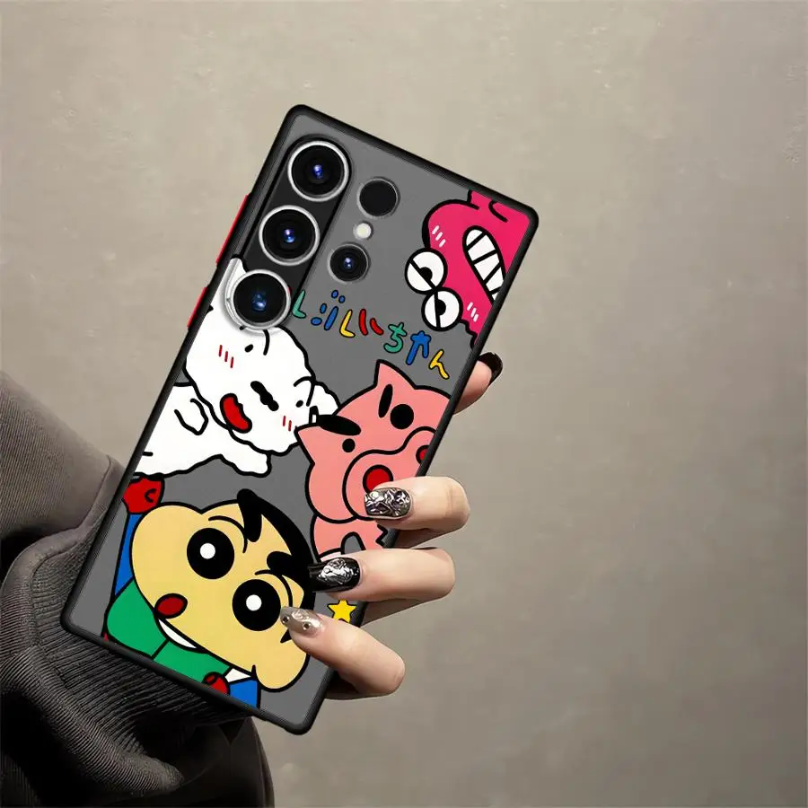 Funda Back Phone Cover Case for Samsung Galaxy S26 S25 Ultra S24 Plus S22 S20 FE S23 FE Note 20 Ultra 10+ S21 Cute C-Crayon