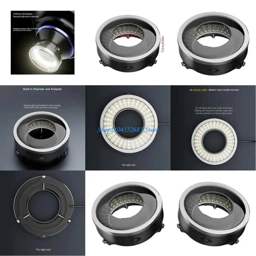 Y6GD Polarized Rings Light High Clarities LED Uniform Illuminating Adjustable