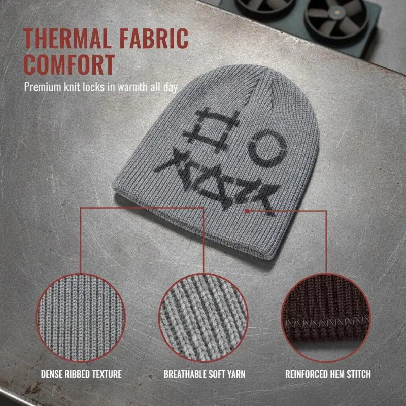 Funny Graffiti Jacquard Knit Beanie Windproof Thermal Unisex Hip Hop Skull Cap for Mountain Climbing Trekking