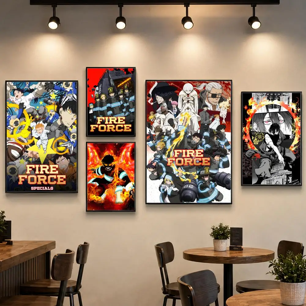 Anime Popular Classic TV Fire Force Poster PP Paper Wall Art for Living Rooms Bars Cafes Stylish Home Decor Gift