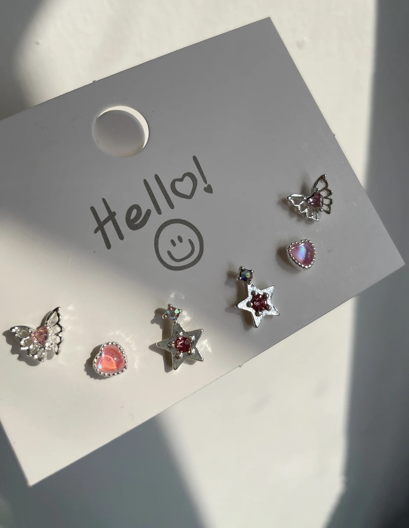 

6pcs Exquisite Butterfies Star Heart Hollow Fashion Alloy Silver Color Earrings Set Woman Party Gift Celebratory Party