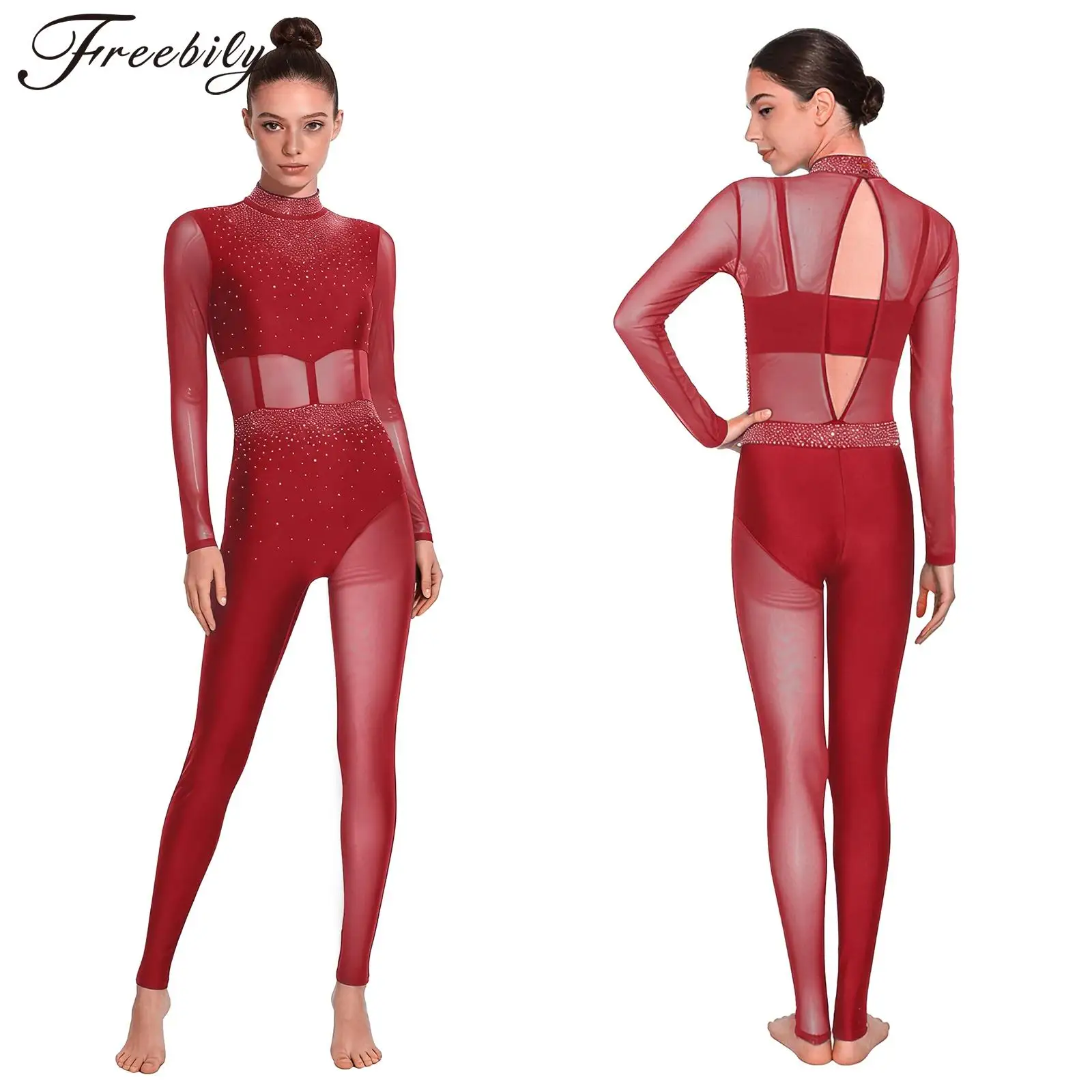 mulheres-patinacao-artistica-desempenho-macacao-ginastica-acrobacias-ballet-danca-collant-manga-longa-strass-malha-pura-unitard