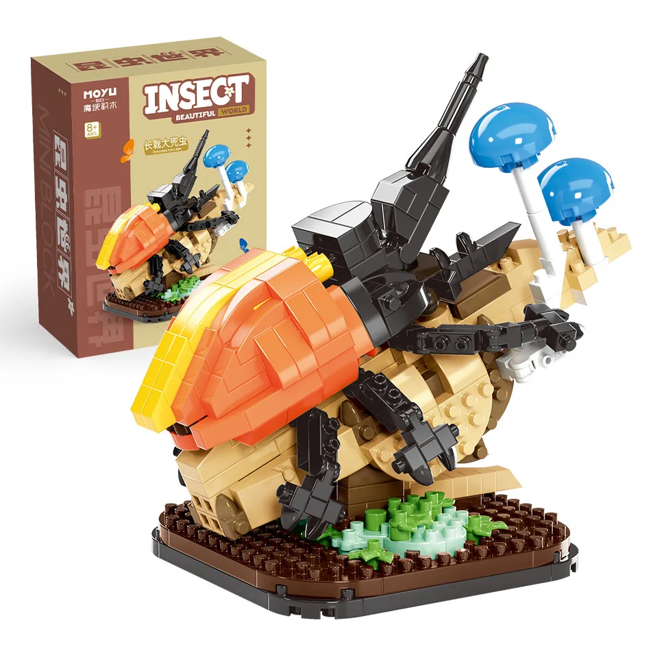 

New tide play ornaments insect world animal model micro-particle building blocks assembled boys and girls educational toys