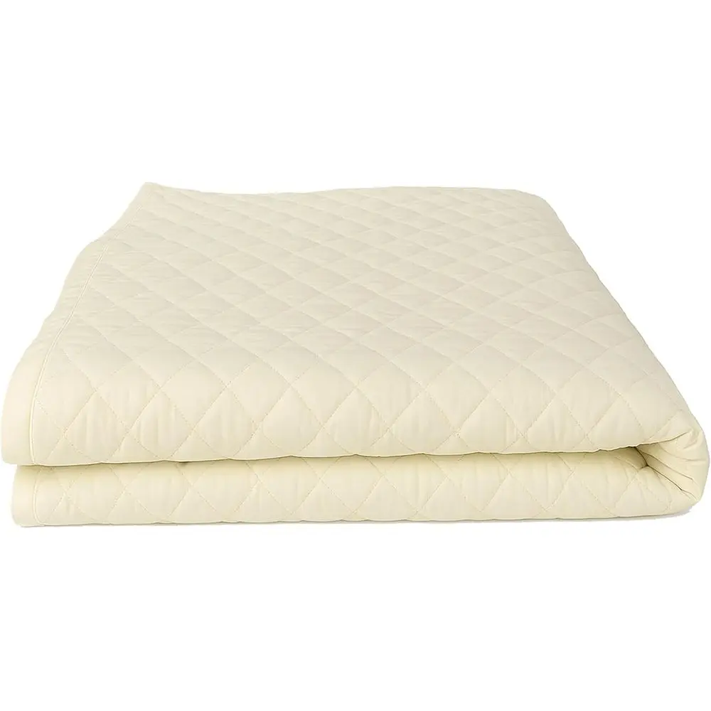 Luxurious Organic Cotton Mattress Pad with Deep Pocket and Quilted Design, GOTS Certified, Silky Feel, Washable, All-Season, Sui