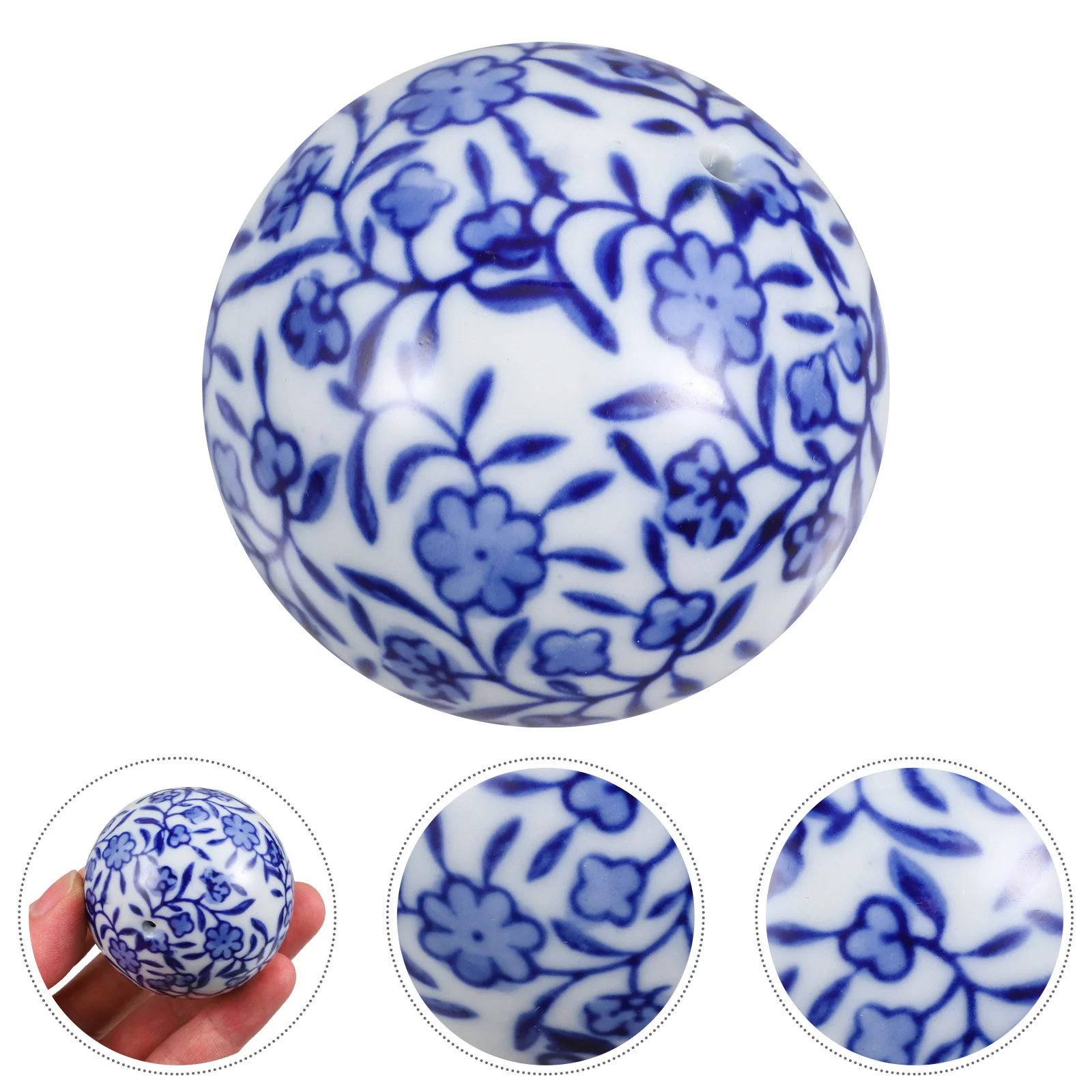 

Chinese Style Ceramic Aquarium Ball Floating Decorative Ornaments Bright Fadeless Fish Tank Decor for Home Office Use