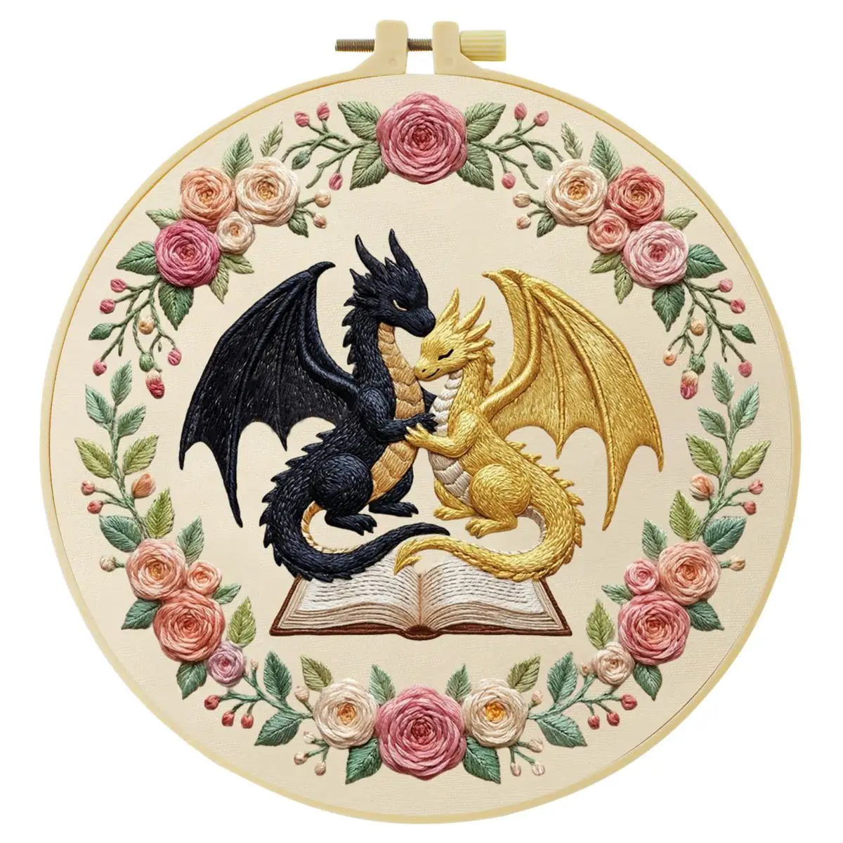 1 Stück 20X20CM/15X15CM 7,87/6,3 Zoll Drachen-Stickerei-Starter-Kit DIY-Kit DIY-Stickerei-Set Handarbeiten Heimdekoration Bastelmalerei – Detail 3