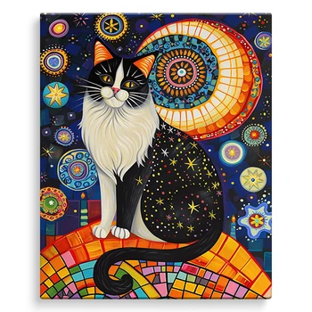 SDOYUNO-Sayı Tarafından Boyama Yetişkinler Yeni Kedi Soyut El Sanatları Renk İşaretleyiciler By Numbers Çizim Resim Tuval Üzerine Ev Dekorasyon