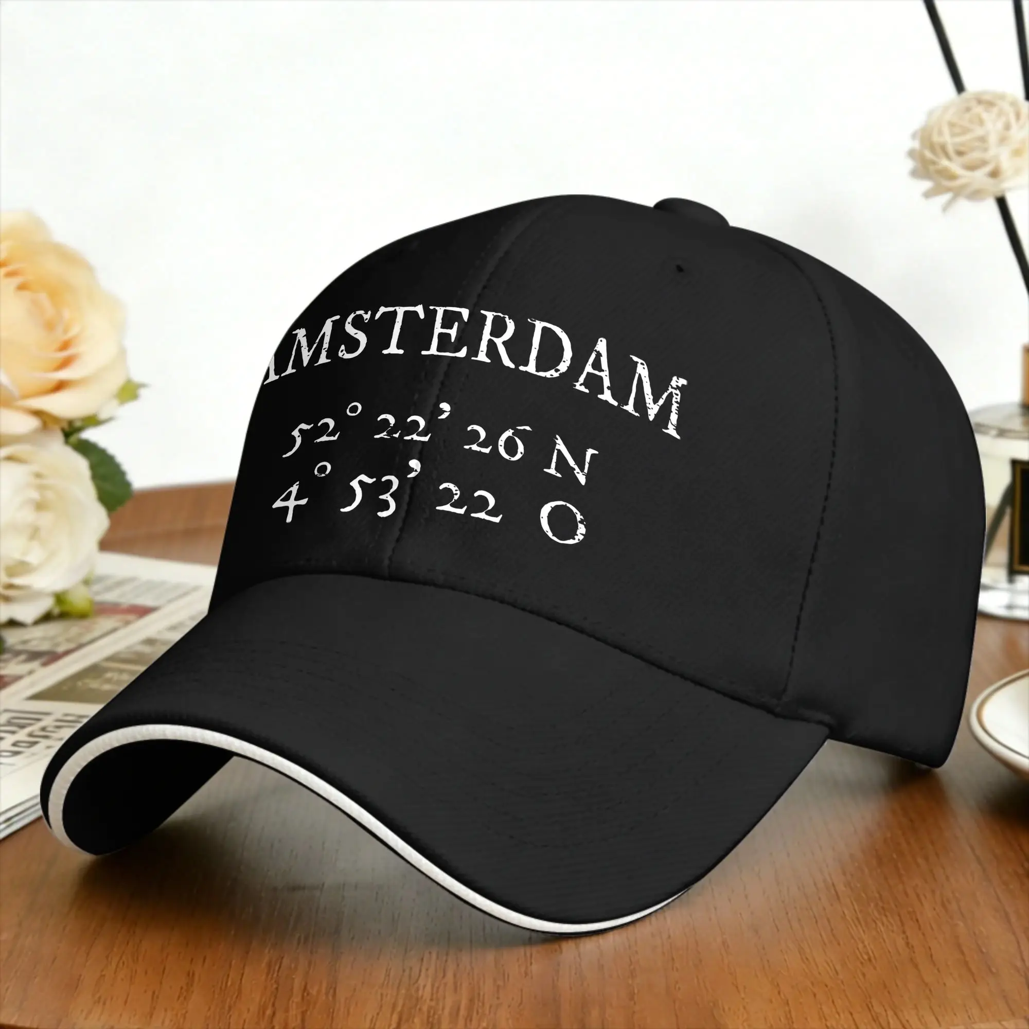 Amsterdam Coordinates Baseball Cap  Outdoor Sports Sun Visor Trucker Hat Fashion Baseball Caps