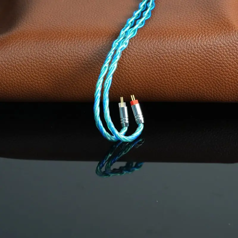 XINHS S33 8-core 7NOCC Berlapis Emas, Berlapis Perak, Kabel Earphone HIFI Paladium