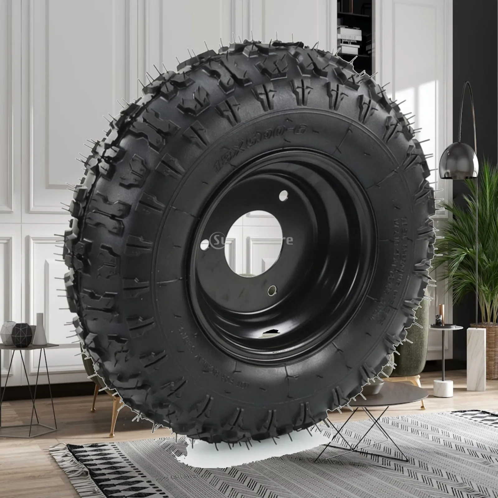 Pre Mounted 13x5.00-6 Wheel Tire Combo for ATV Utility Go Kart with Three Hole Black Rim Easy Install Lightweight