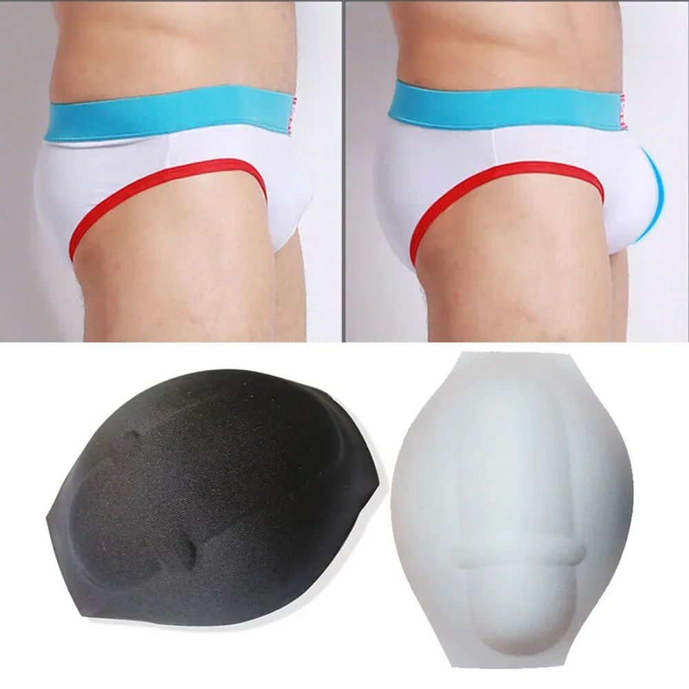 Sexy Penis-Bulge Pouch For Men Underwear Sponge Pad Enhancer Cup Male Briefs 3D Front Padded Push Up Cup Swimwear Pad Cueca