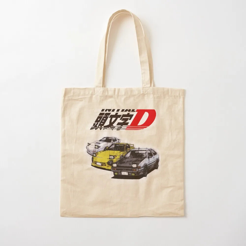 Initial D AE86 & RX7 Sketch Tote Bag supermarket folding bag bags woman 2025 Canvas Tote Bag