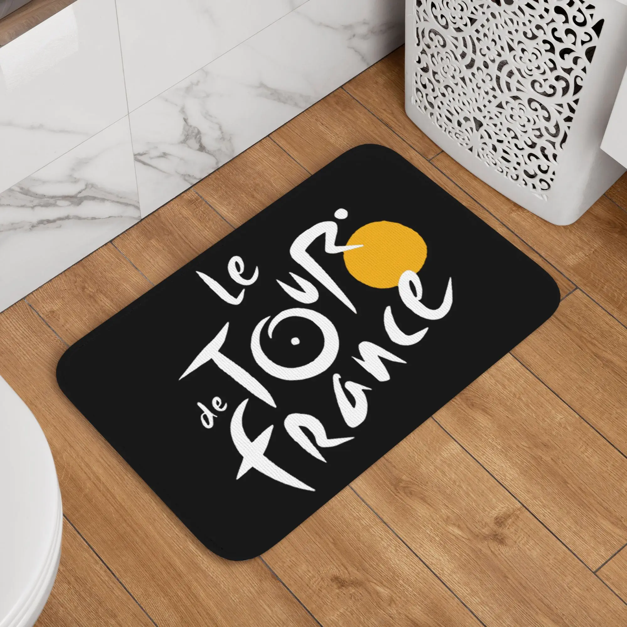Custom Le Tour The France Front Door Mat Anti-Slip Outdoor Waterproof French Bicycle  Doormat Floor Bath Entrance Rug Carpet