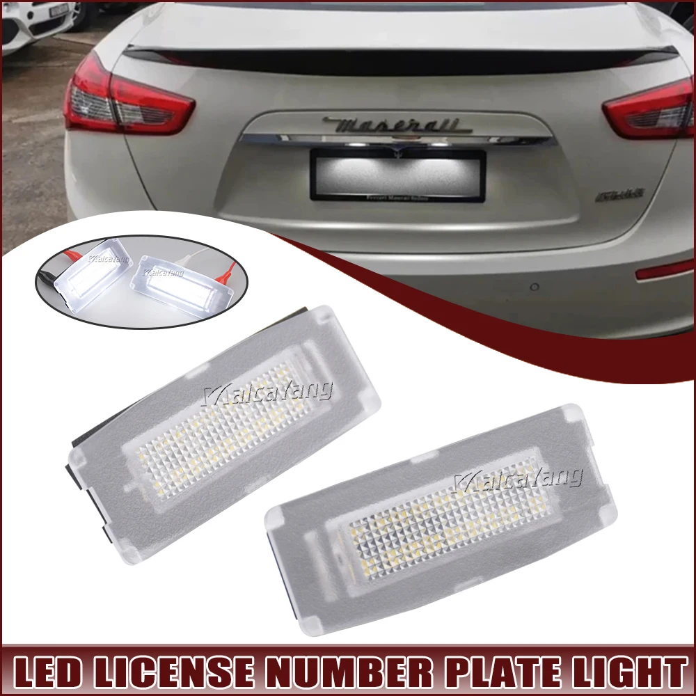 

2Pcs LED Number Plate Lamp For Maserati Ghibli M157 2014-2020 White License Plate Light Assembly