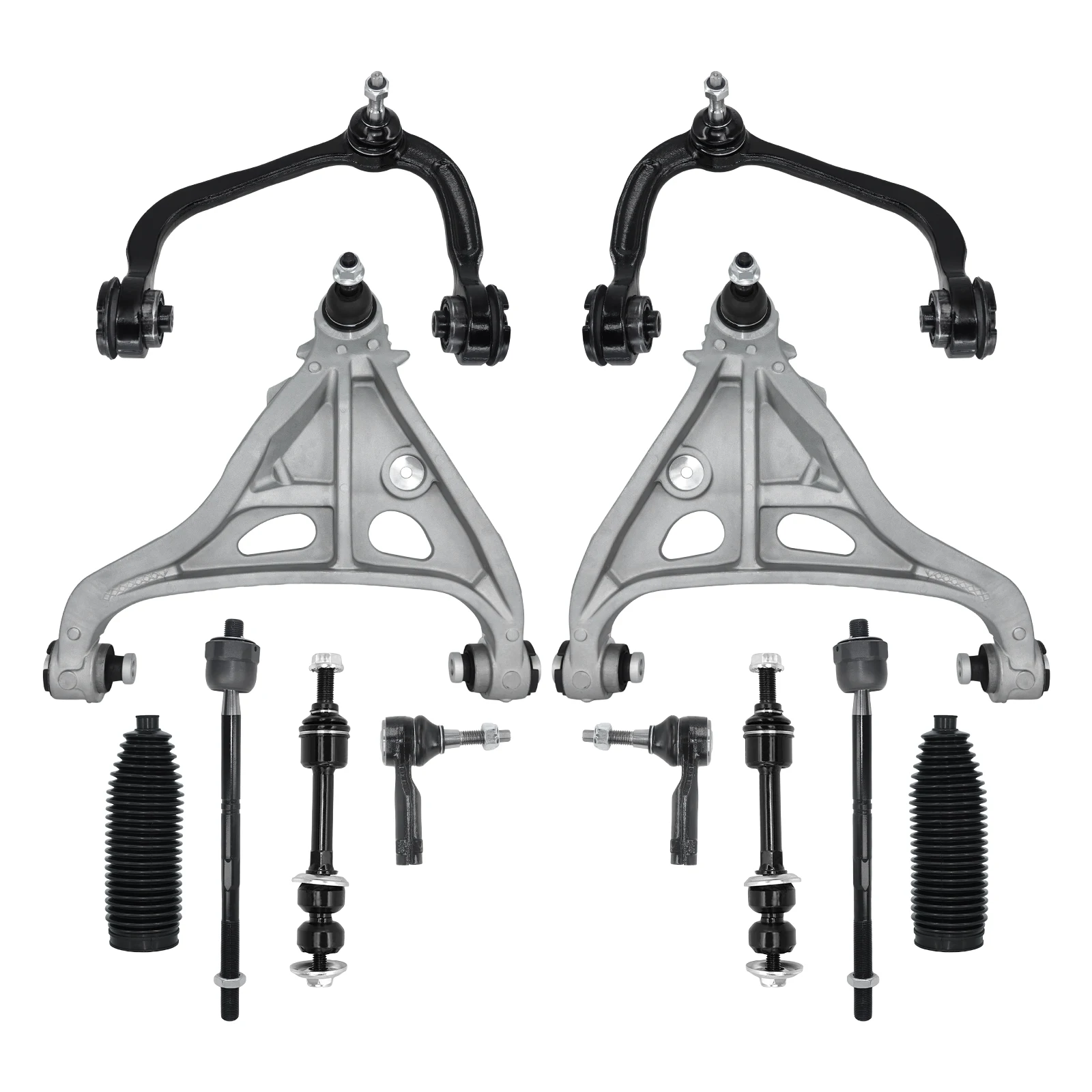 TOPICKSAP 12Pcs Front Control Arm w/Ball Joint Tie Rod Boot & Sway Bar Link for Ford F-150/Lincoln Mark LT 2005-2008