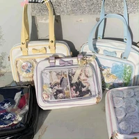 Y2K Cute Bow Ita Bag Girl Transparent Messenger Bag Women Fashion Shoulder Crossbody Bag Ladys DIY Badge Tote Bag Lolita Handbag - Image 2