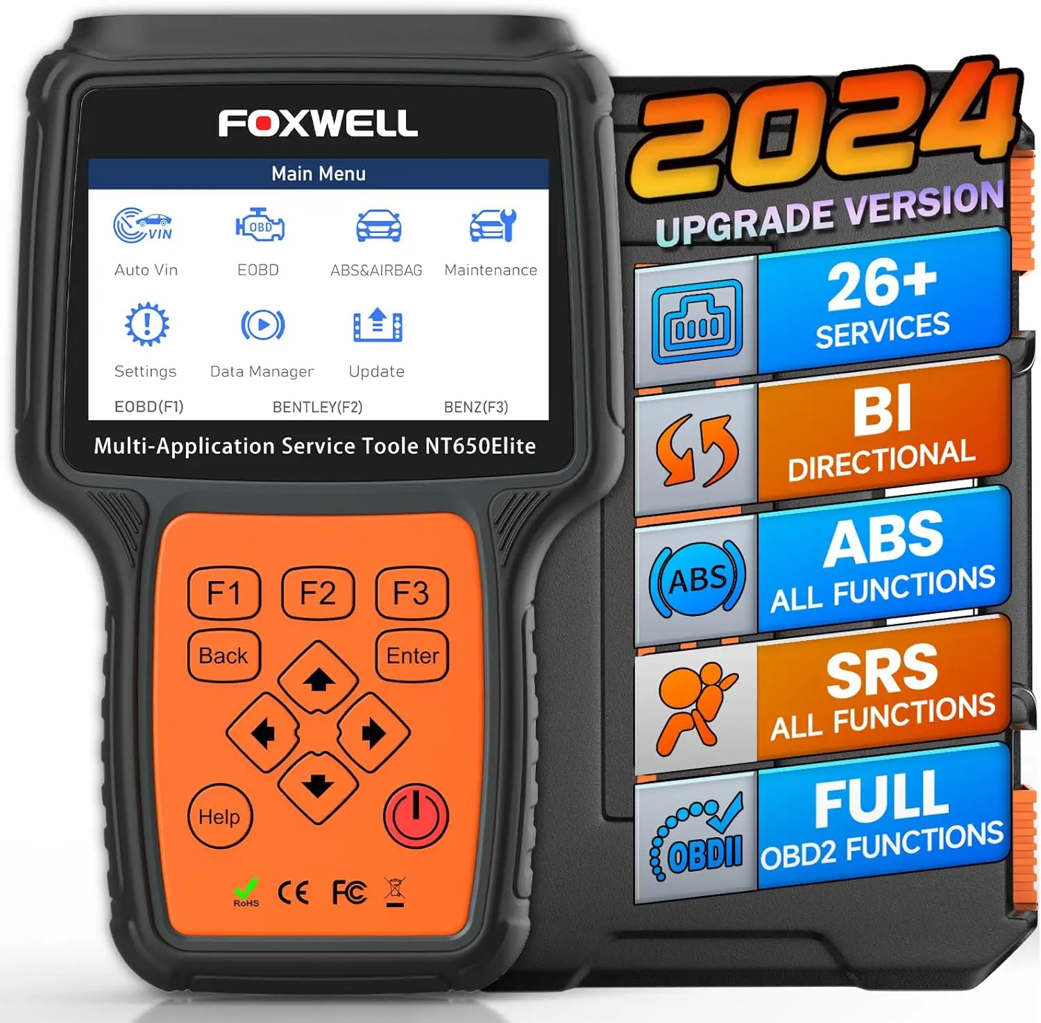 Skaner Foxwell NT650 Elite OBD2 czytnik kodów silnika ABS Airbag EPB Oil TPMS 26 + Reset OBD2 narzędzie diagnostyczne skaner samochodowy