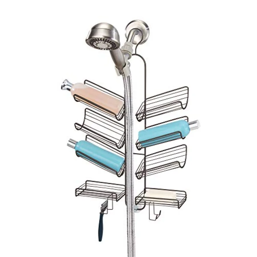 

Металлическая подвесная полка Verona для душа с местом для шланга, шампуня, кондиционера, мыла, бритв, мочалок, полотенец, 25 дюймов