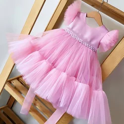 New Girls Kids Shiny Princess Party Ball Gown Party Tutu Dresses Children Clothing Christmas Birthday Wedding Baby Girl Vestidos