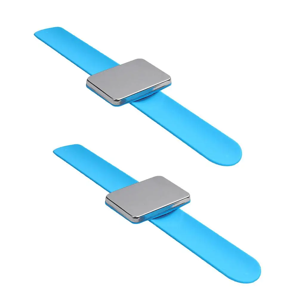 

2 Pcs Slap Bracelet Silicone Hairdresser Bobby Pin Holder Hairdresser Magnetic Bracelet Wristband Pincushion Salon Supplies