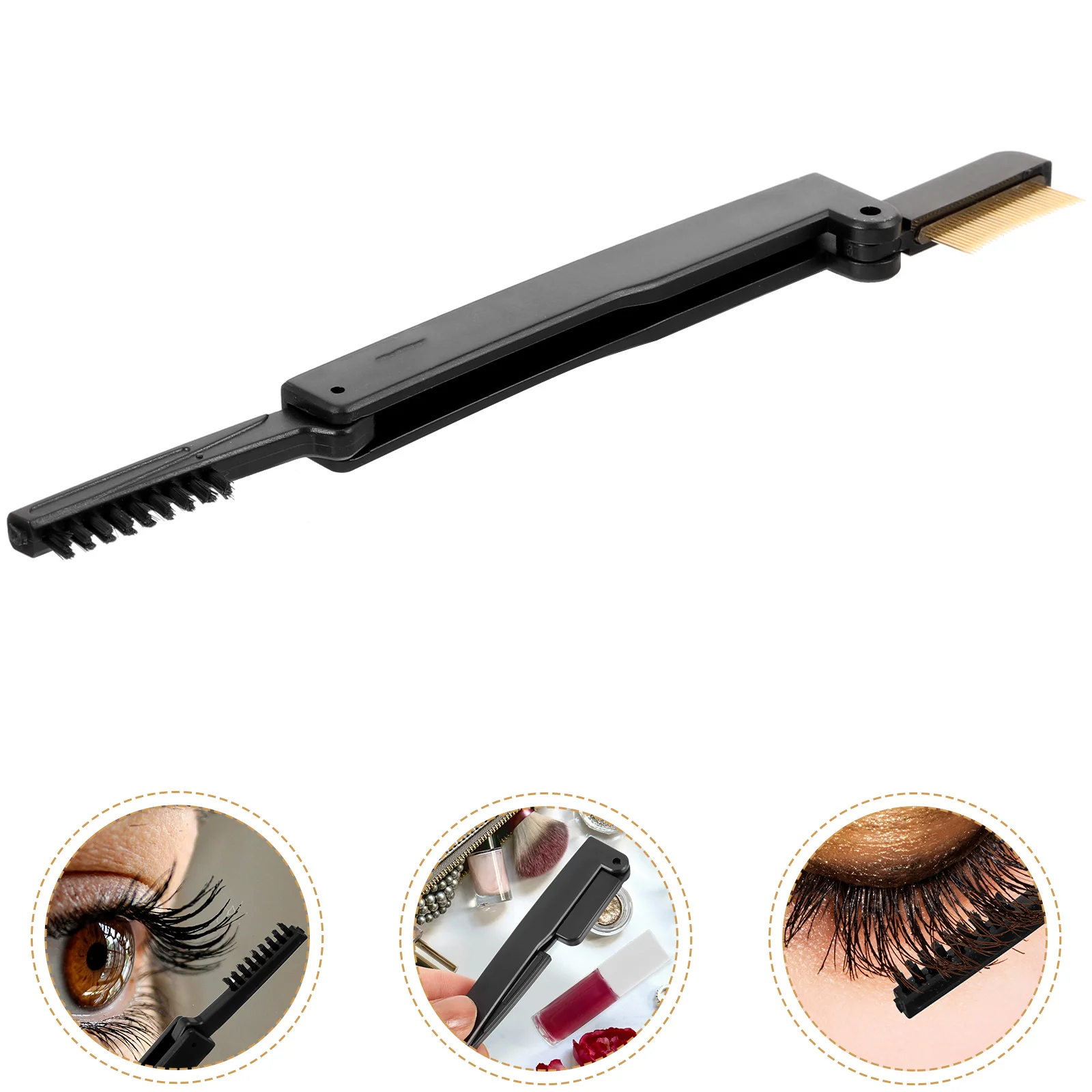 

Eyelash Brush Comb Foldable Metal Separator Curler Applicator Plastic Eyebrow Tool Portable Travel Home Salon Use Eyelash