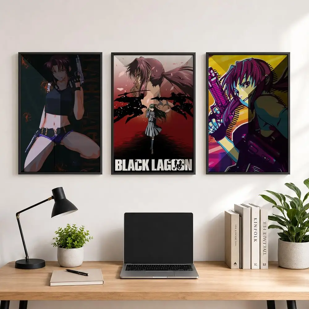Anime B-Black L-Lagoon Poster Poster, Wall Decor Art Print, Abstract Wall Decor Art Print for Living Room