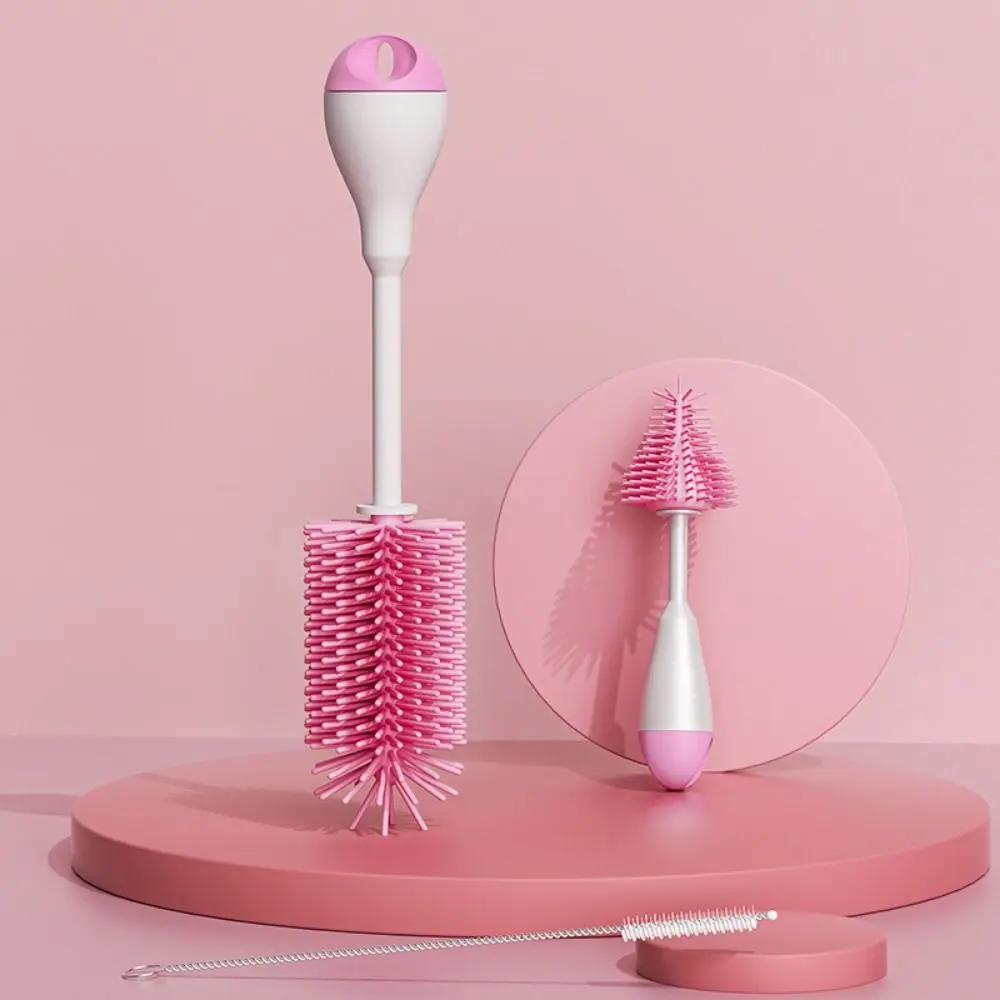 360 Degree Rotation Baby Bottle Brush Set All-Round Hanging Hole 3 in 1 Pacifier Cleaning Kits Long handle Heat-resistant