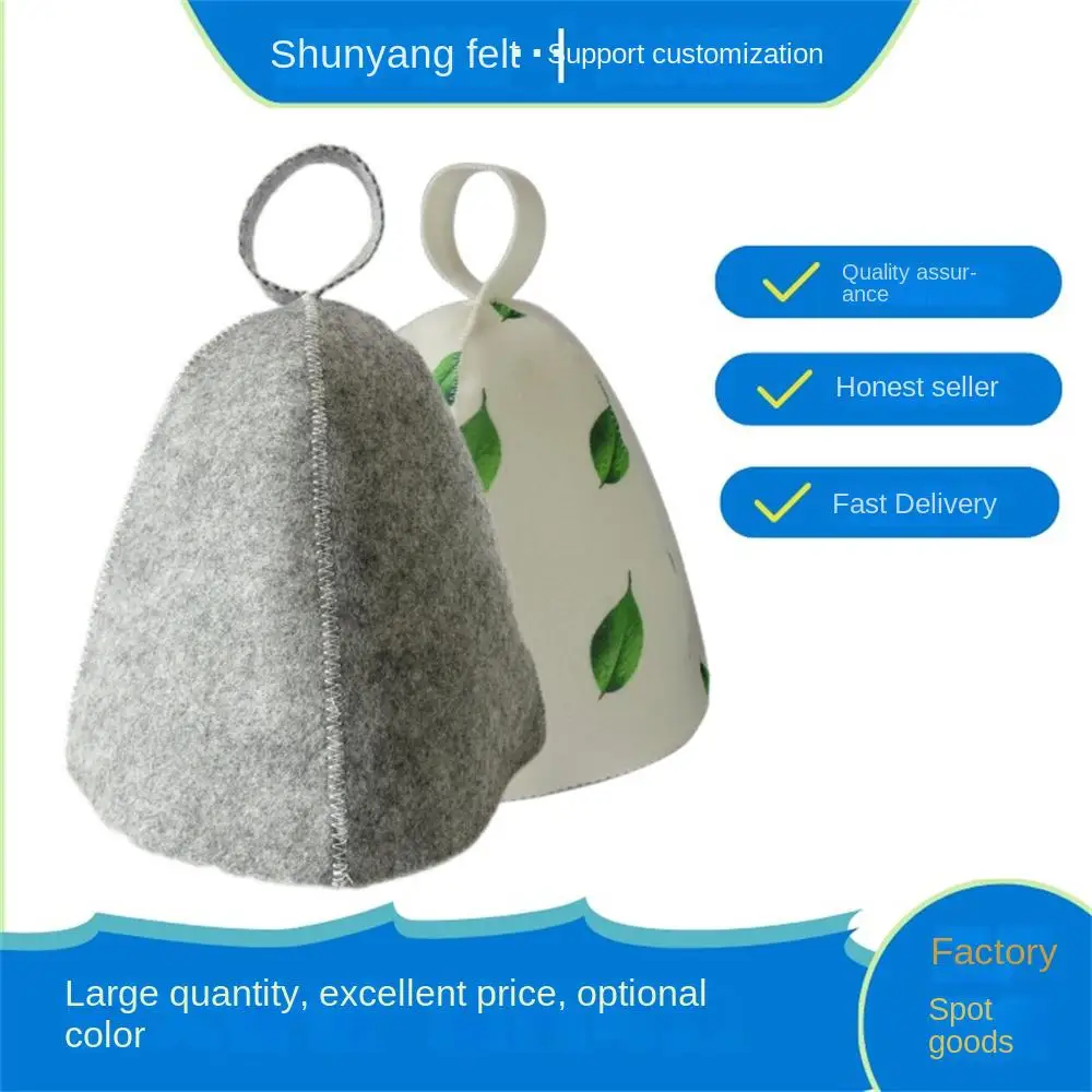 Absorbent Felt Cap Anti Heat Home Sauna Hat Felt Bath Cap Wholesale Bathing Cap Sauna Soft Comfortable Insulating Cap Shower Cap