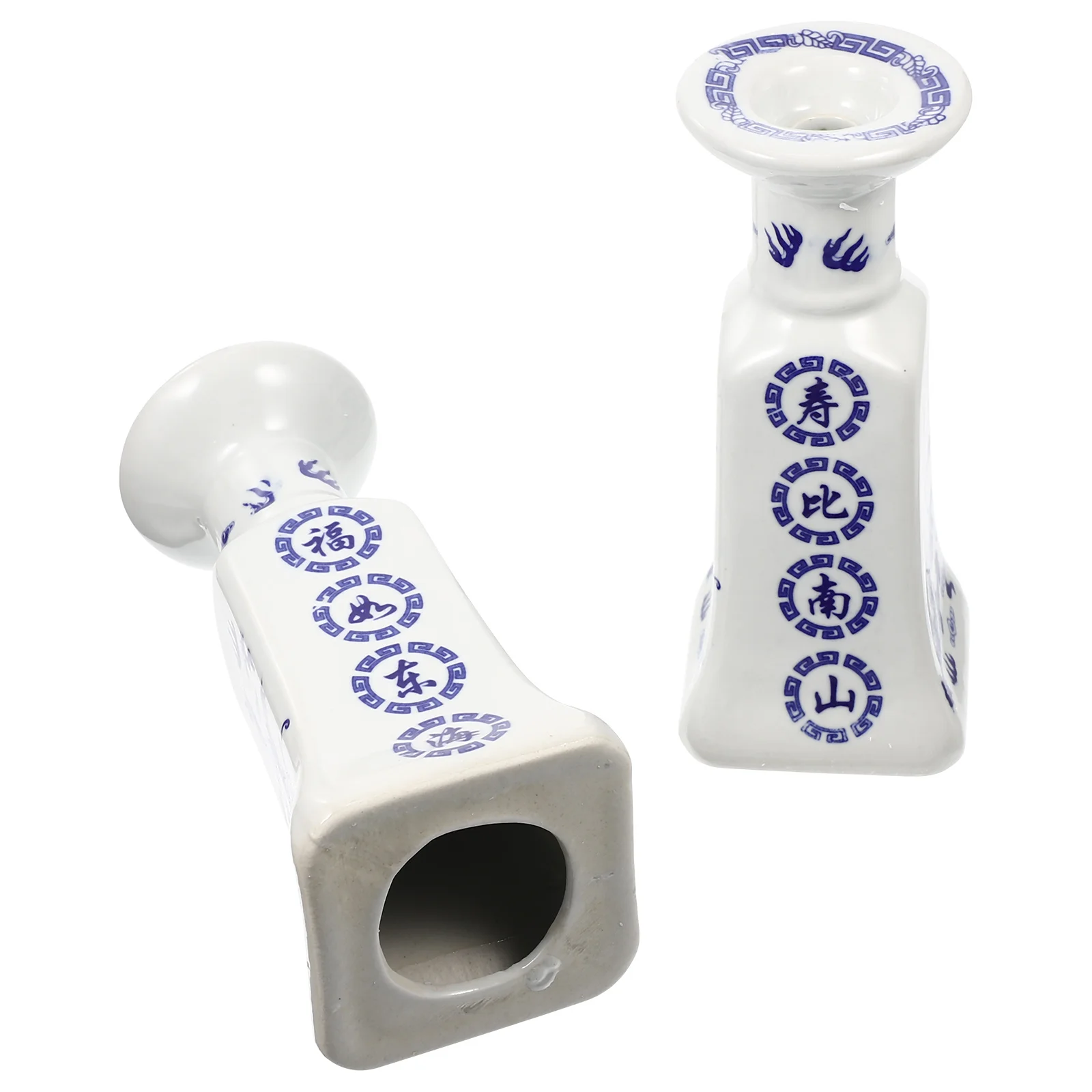 

2Pcs Premium Ceramic Stands Compact Worship Holders for Ancestor Offering Decorative Home Accessories Flame Holder