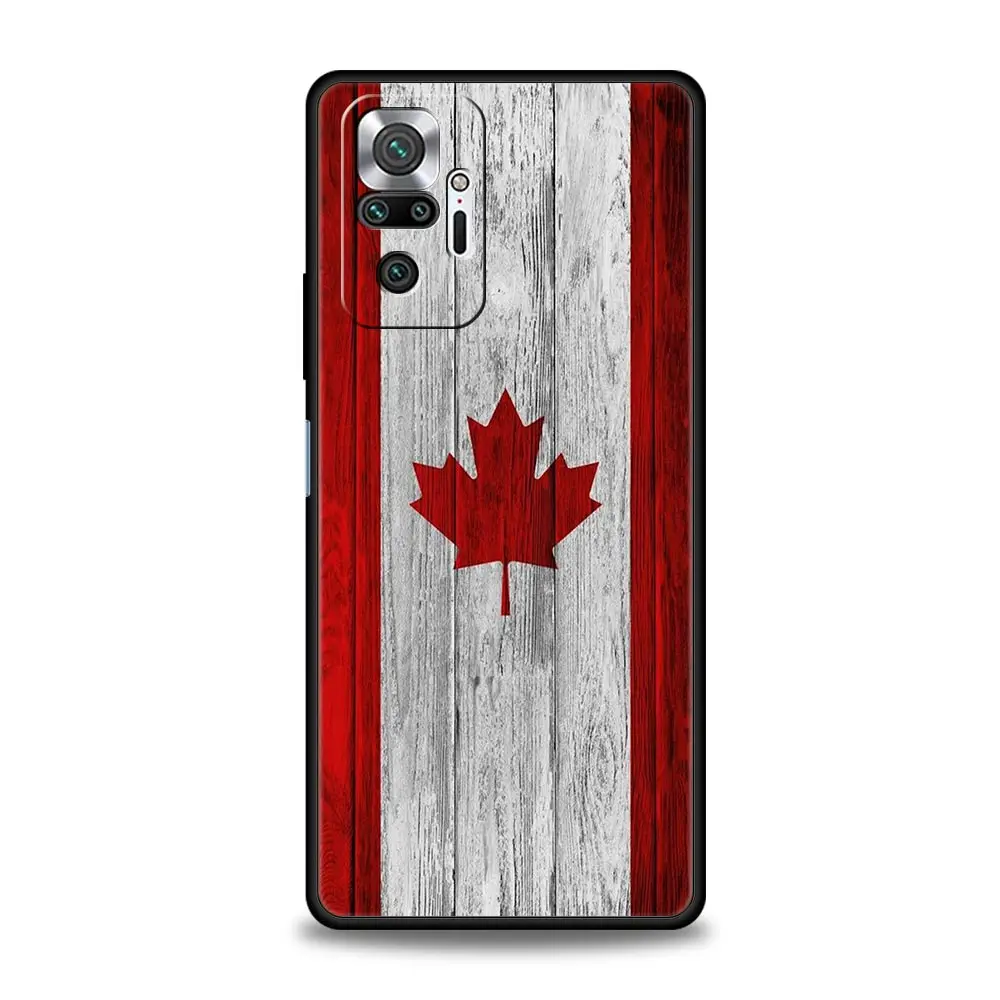 Soft TPU Phone Case For Xiaomi Redmi Note 10 11 9 8 Pro 9S 7 8T 9T 9A 8A 9C K50 K40 Gaming Cover Maple Canada Flag love Football