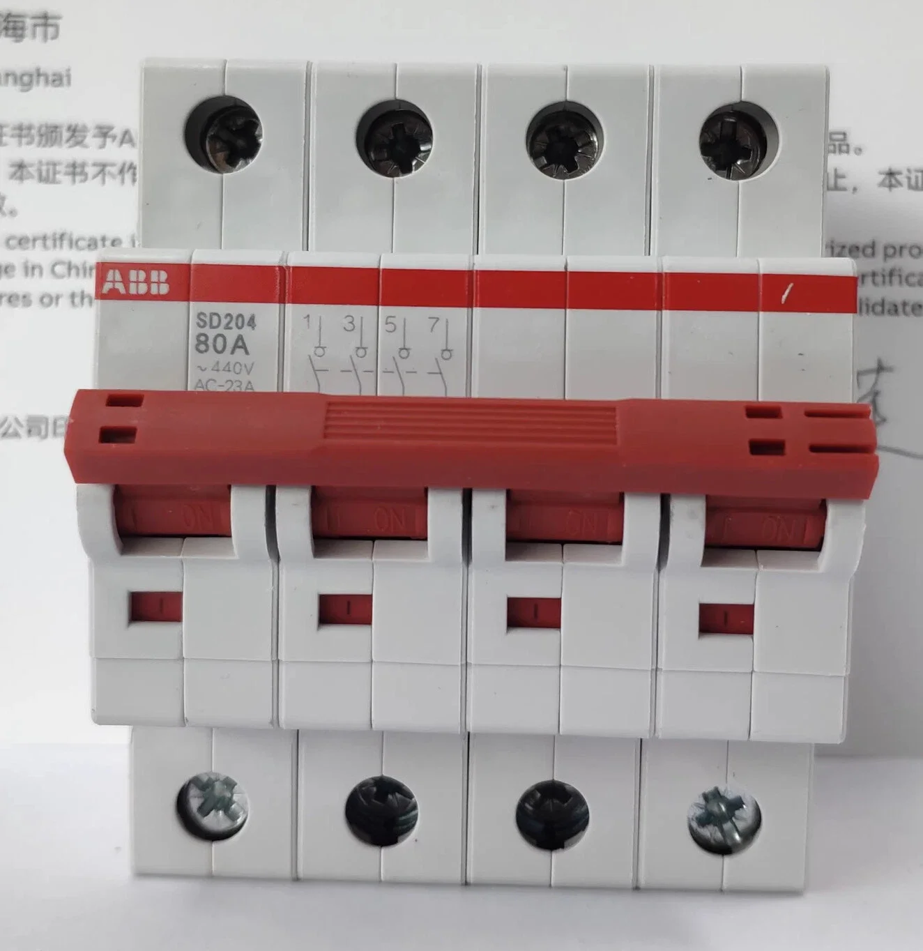 3 pcs SD204/80 10137307 2TAZ510400R0080 Switch Disconnector 4P, 80 A