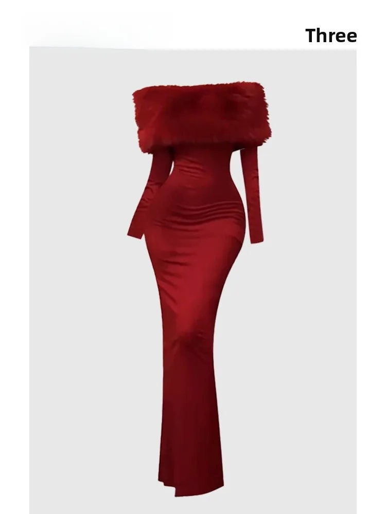 

HEZA Plumpmm Ретро Высококачественная женская сексуальная облегающая юбка на одно плечо Dr с запахом вокруг дизайна в Корейском стиле Long Sve D...