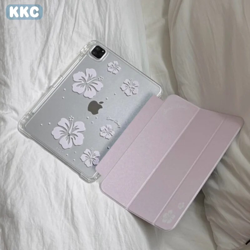 

Korean Ins Girl Pink Sakura with pen slot For iPad 9/8/7th Gen 10.2-inch/iPad Pro 10/11th A16 2025/11in 2018-2025 2026 M4 Cover