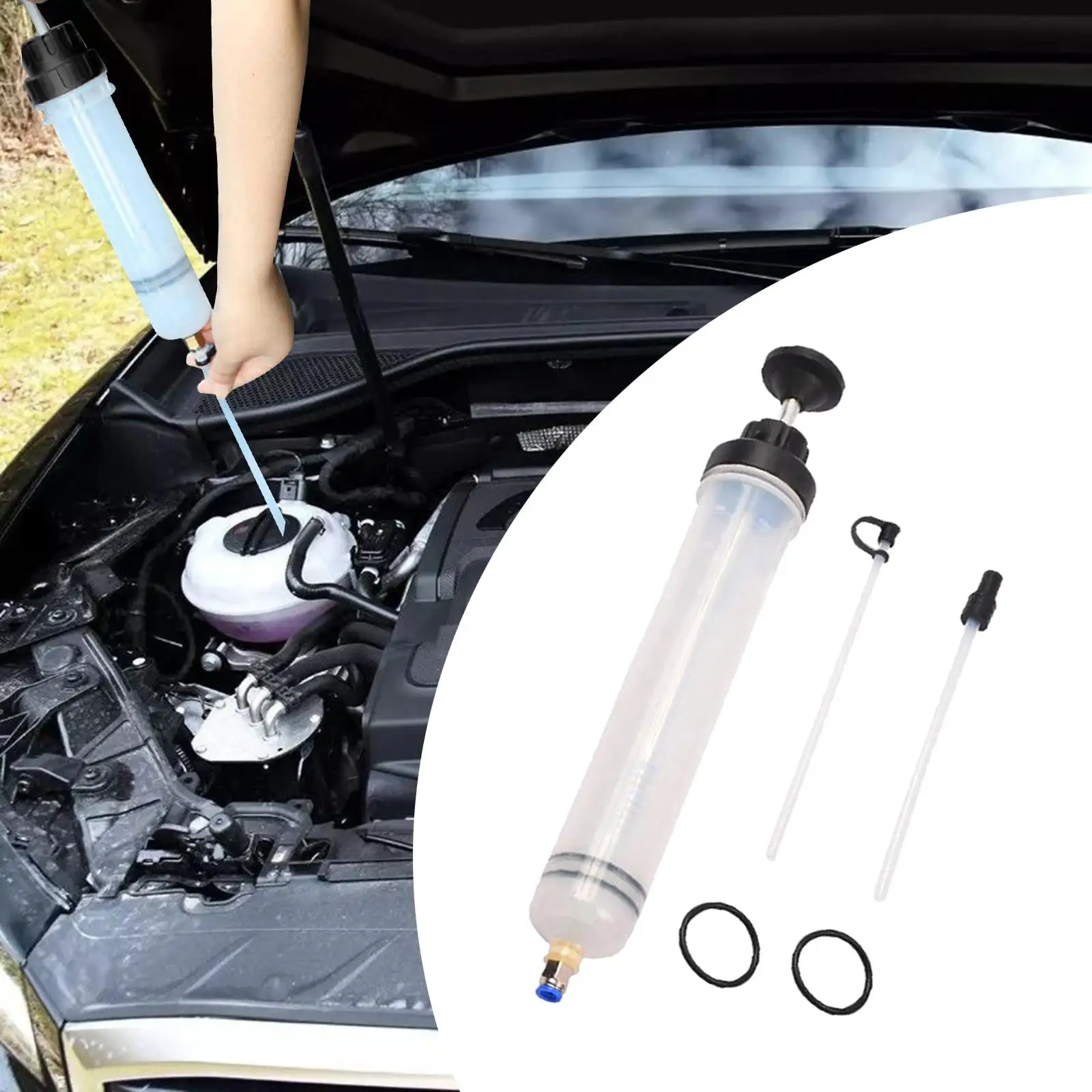 Oil Suction Syringe Transfer Hand Pump Tool Brake Fluid Extractor for Gear Oil Coolant Brake Fluid Automobile Fuel Oil