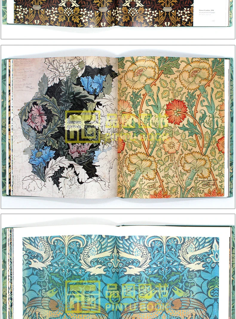 Imagem -06 - Genuine William Morris Inglês Original Hardbound William Morris Pattern Design Collection Padrão de Plantas Decoração Padrão Livro