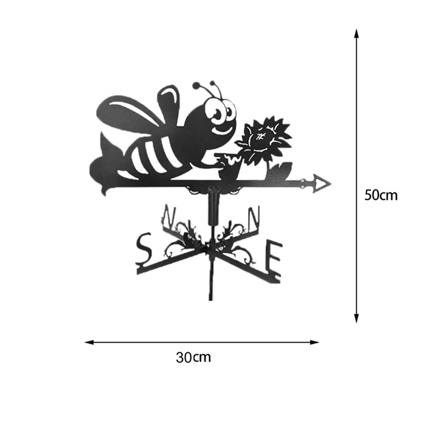 Stainl Steel Wind Direction Indicator Kit Outdoor Bracket Weather Vane Design Decor Craft for House,Cupola,Barn or