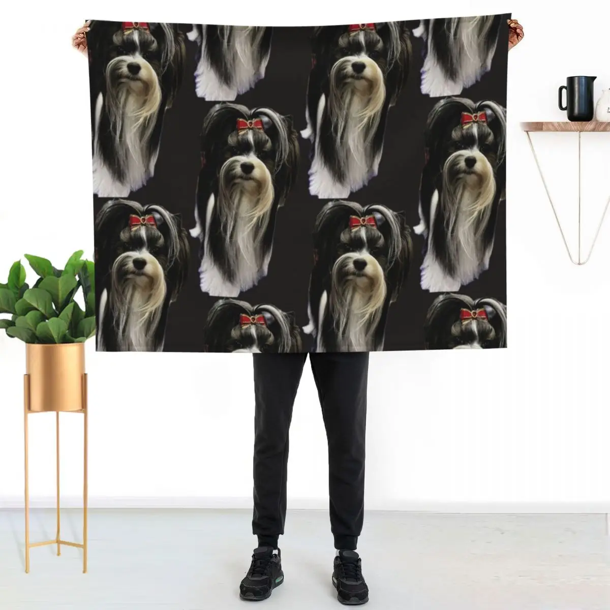 Beautiful Biewer Terrier Throw Blanket Hairys Decorative Sofa Custom Thermals For Travel Winter beds Luxury Thicken Blankets
