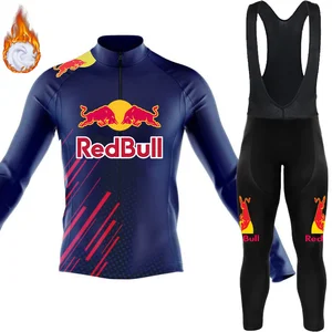 Set von Radkleidung für Männer, Red Bull -Trikot, Drogerie, Roadbike -Uniform, professionelles MTB -Hemd, Winter, 2022 6 Hauptverkäufe Sweatshirt Red Bull - №2