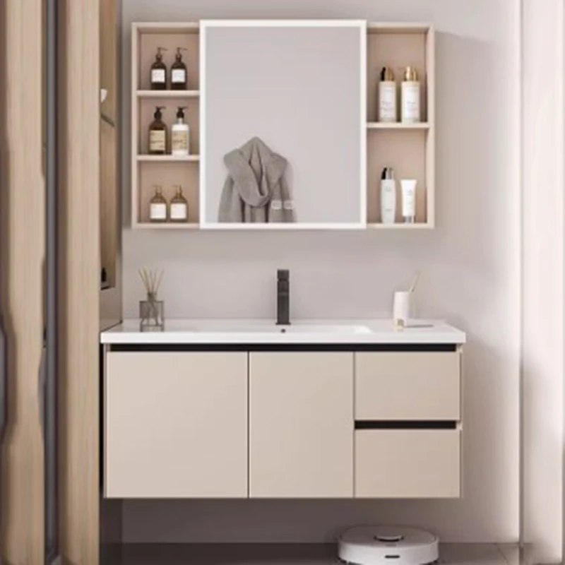 

Space Saver Small Bathroom Cabinet Nordic Waterproof Display Organizer Bathroom Luxury White Meuble Salle De Bain Home Furniture