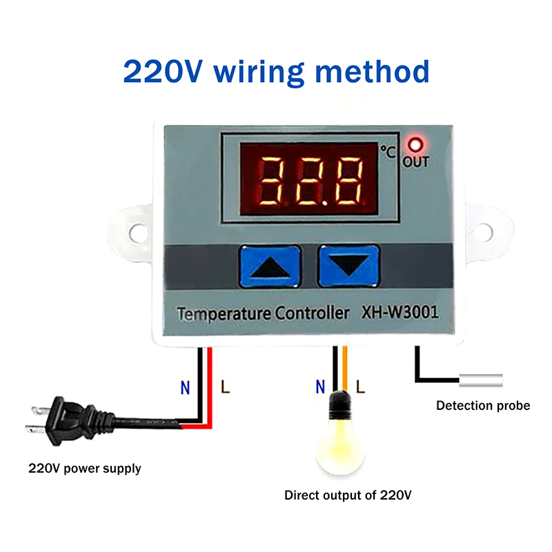 Humidity Control Switch + Sensor – XH-W3005 Hygrometer Digital Humidistat 12V 24V 220V Regulator