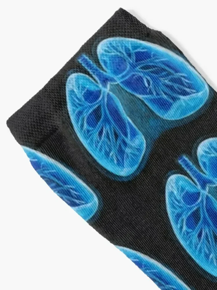 Human blue glowing lungs. Socks sports and leisure colored fashionable Man Socks Women's