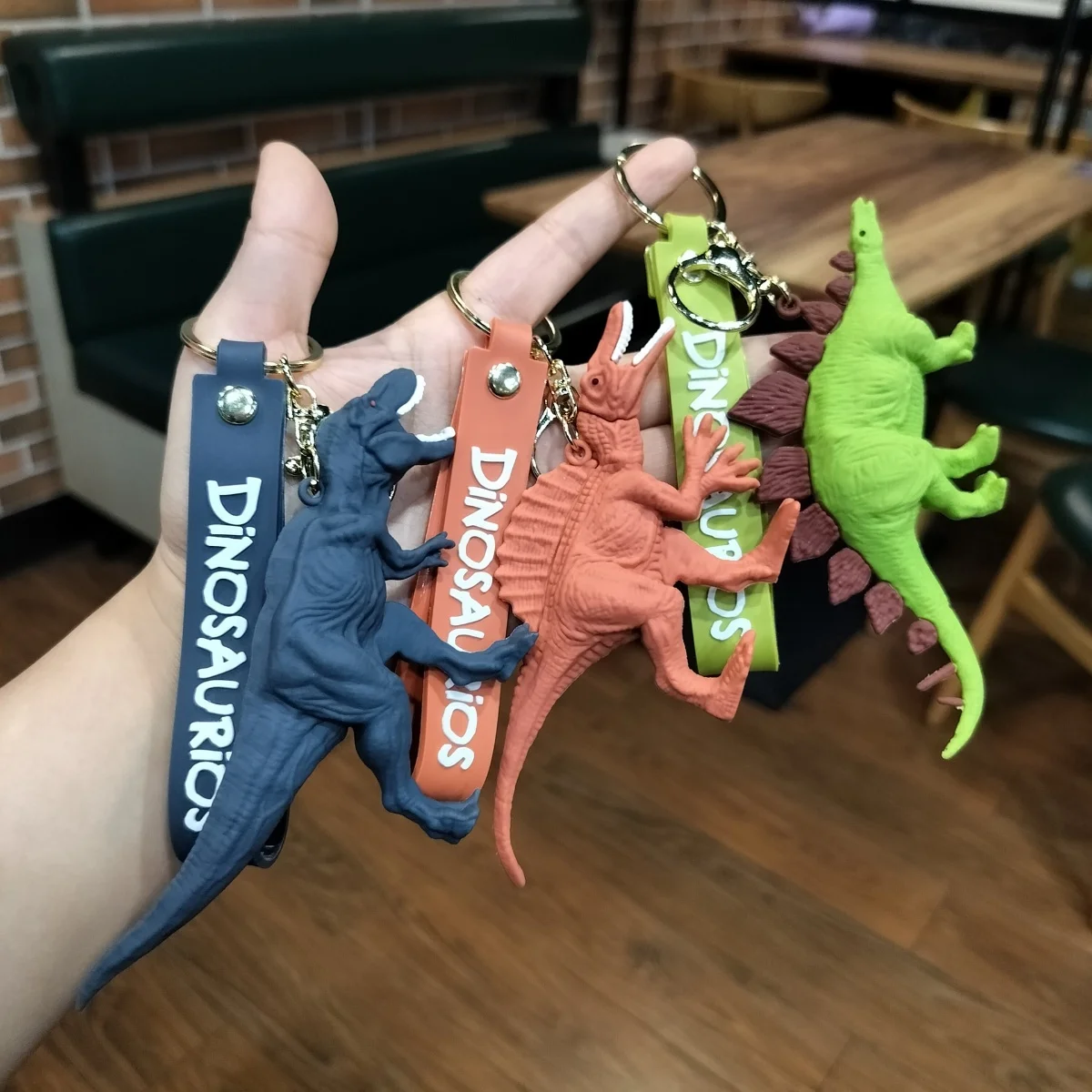 

Cute Dinosaur Keychain Kawaii Cartoon Gift Key Chain Movable Dinosaur Car Keychains for Women Men Backpacks Christmas Gifts