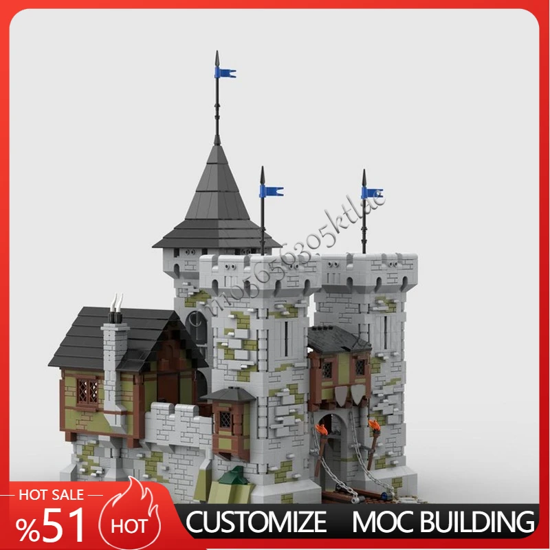 

2218 шт. MOC черные соколы замок строительные наборы средневековое городское строительство модульная сборка блоки модель детские игрушки детский подарок